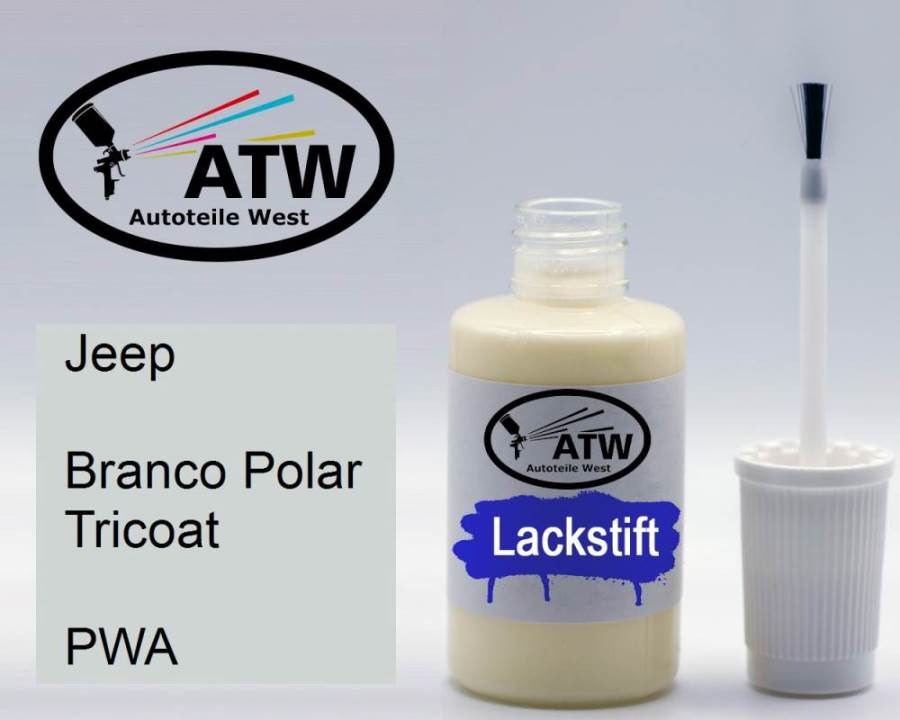 Jeep, Branco Polar Tricoat, PWA: 20ml Lackstift, von ATW Autoteile West.